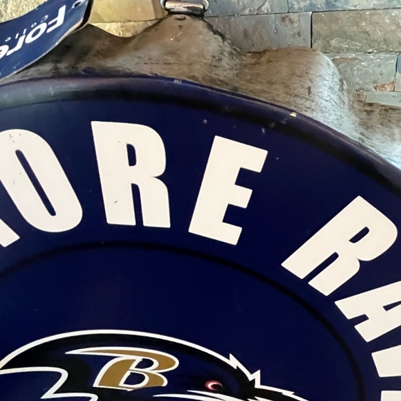 Baltimore Ravens NFL American Football Logo Bottle Top 13.5" Hanging Wall Sign - Picture 4 of 10